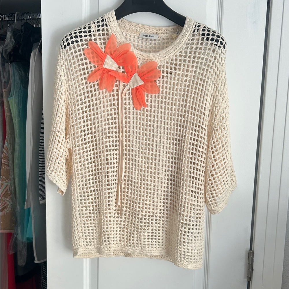 New Salsa jeans knot embellished sweater top